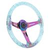 14in Car Steering Wheel Logo Horn Button Accessories Modification Fit for ATV Kart UTVPurple