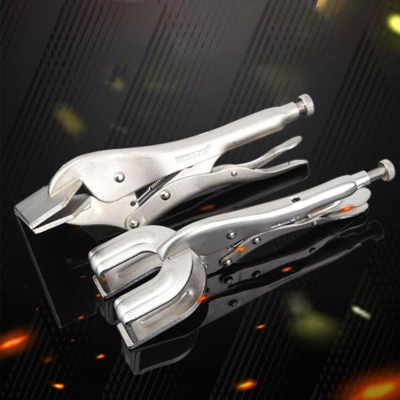 Locking Pliers Adjustable Wear Resistant Flat Head Vise Locking Grip Pliers Multifunction Welding Clamps Hand Tools