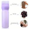 BEPAN 2pcs Hair Oil Dispenser Bottle Root Comb Applicator Hair Dye Refillable Dispenser with Massager Brush Hairdressing Coloring Tool