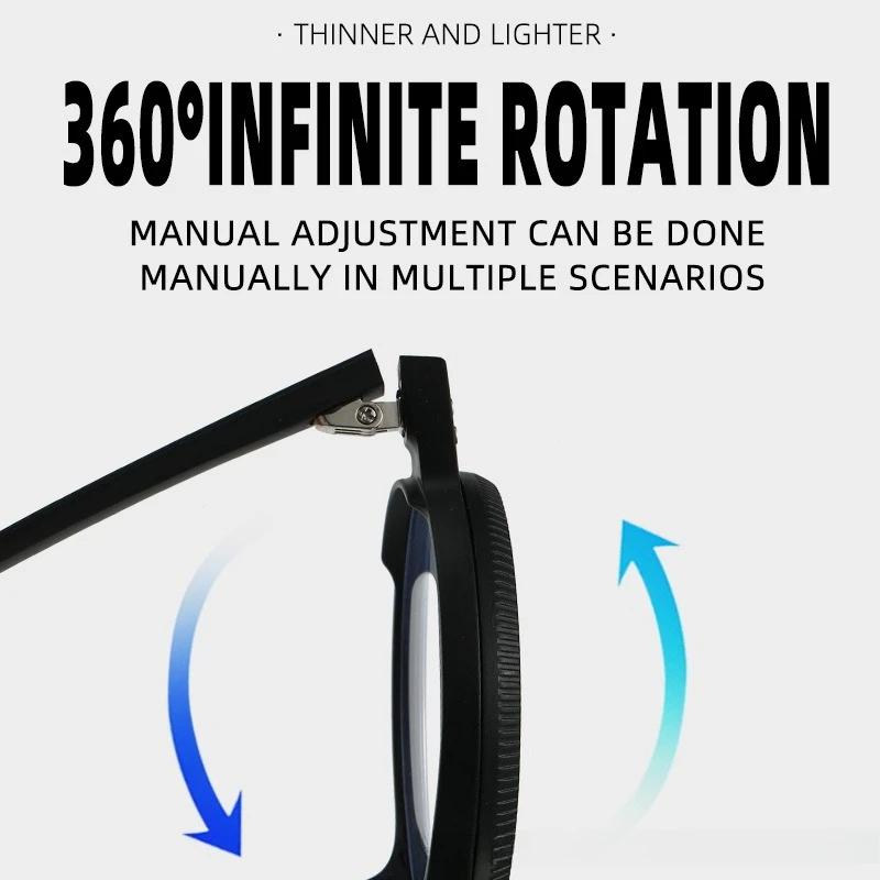 360°rotating Adjustable Anti-blue Light Glasses New Progressive Multifocal Presbyopia Glasses Neutral Farsightedness Glasses+4.0