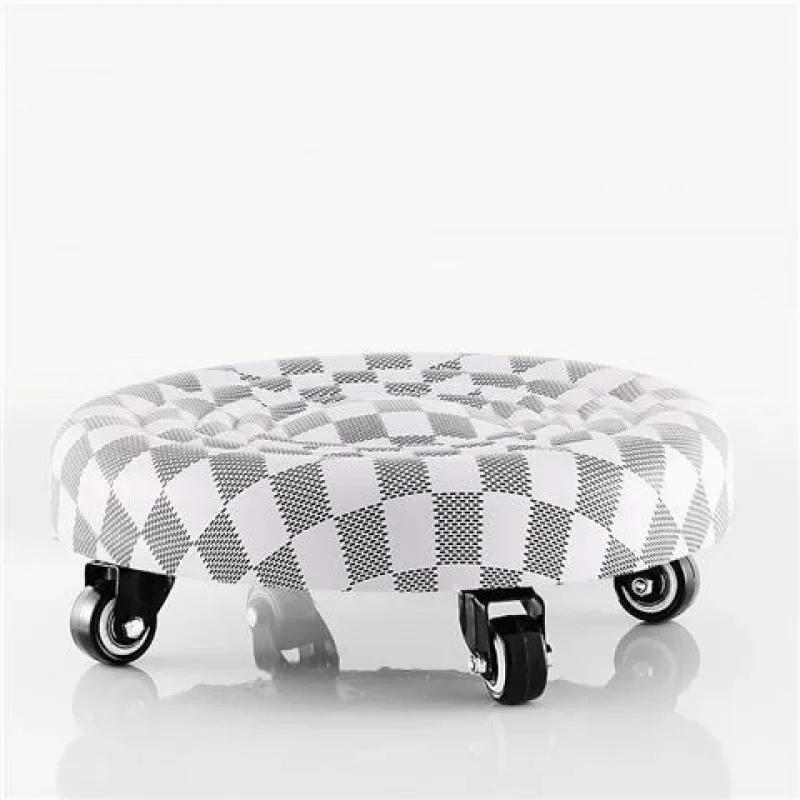 Universal Wheel Small Chair Pulley Stool Home Beauty Seam Simple Belt Wheel Pedicure Mobile Small Bench