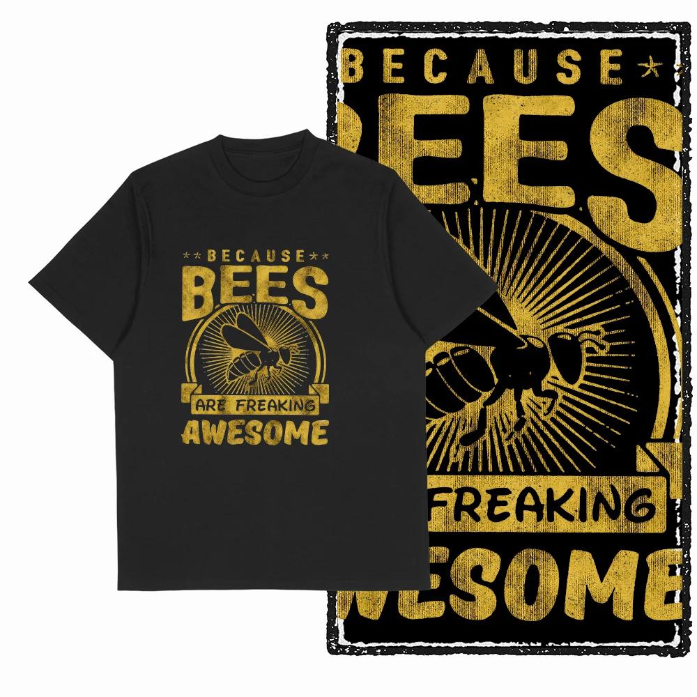

2025 100 cotton funny cool bee print pattern mens Tshirt tide cool plus size mens novel Tshirt 4XL