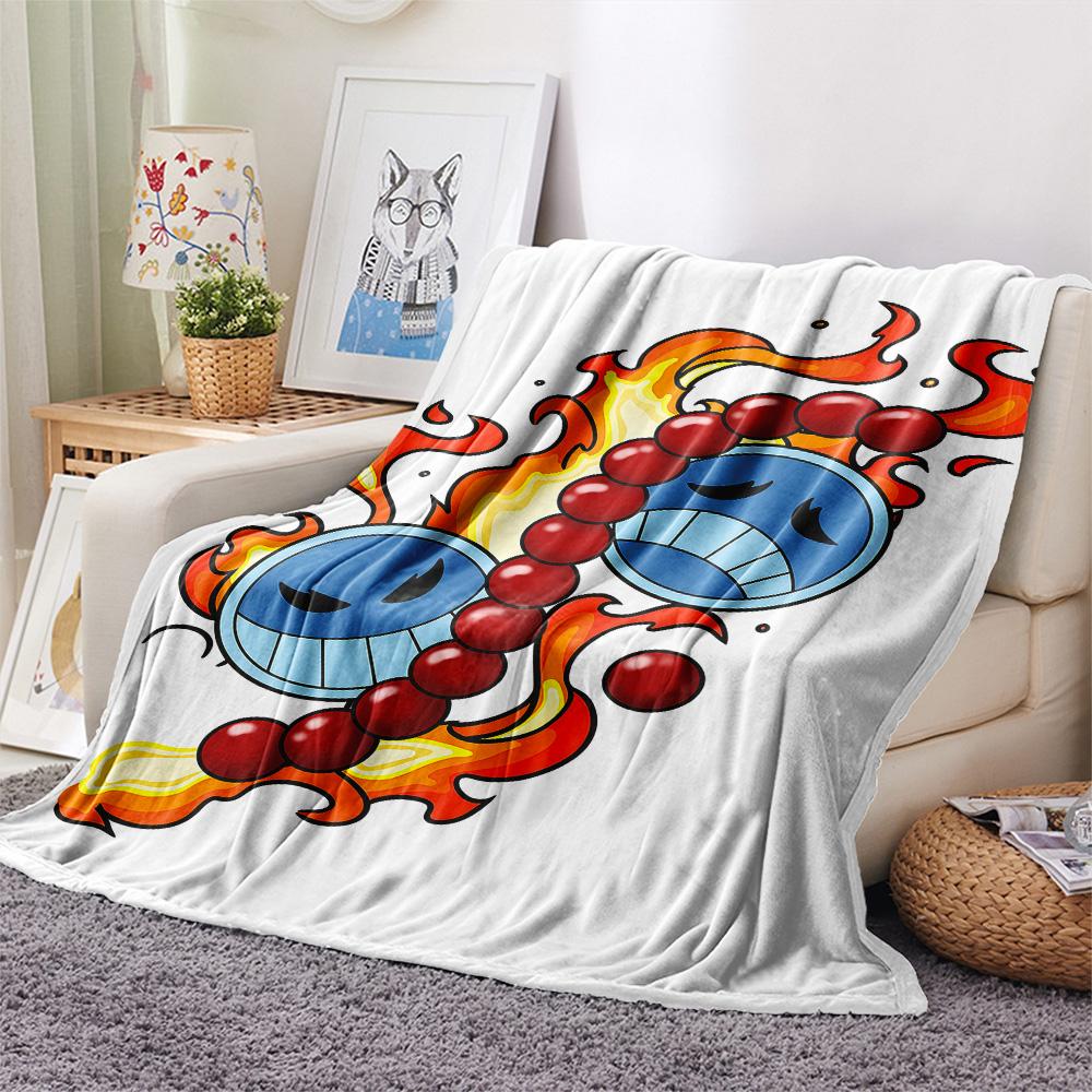 1PC Anime One Piece Patterned Flannel Blanket Suitable For All Seasons For Home Decor Warmth And Comfort Gifts Holiday Present