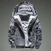Heren Winter Warm Patchwork Fleece Capuchon Rits Trui Jas Buitenkleding Jas