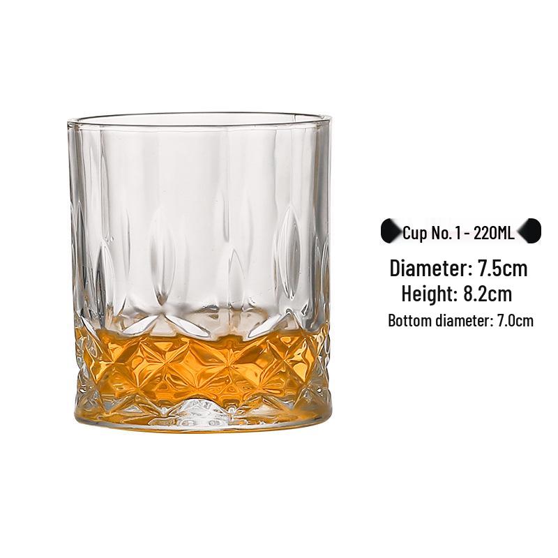European Classic Thick-Bottomed Baijiu & Whiskey Cocktail Glass, Large Size 201-300ml
