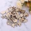 50 Pieces/Set Ocean Animals Shape Wood Slices Rustic Natural Wood Cutouts Kit