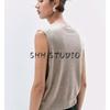 MD New Fall Women's Clothing French Style Basic Style Minimalist Temperament Pure Color Short Round Neck Knitting Vest 5662580
