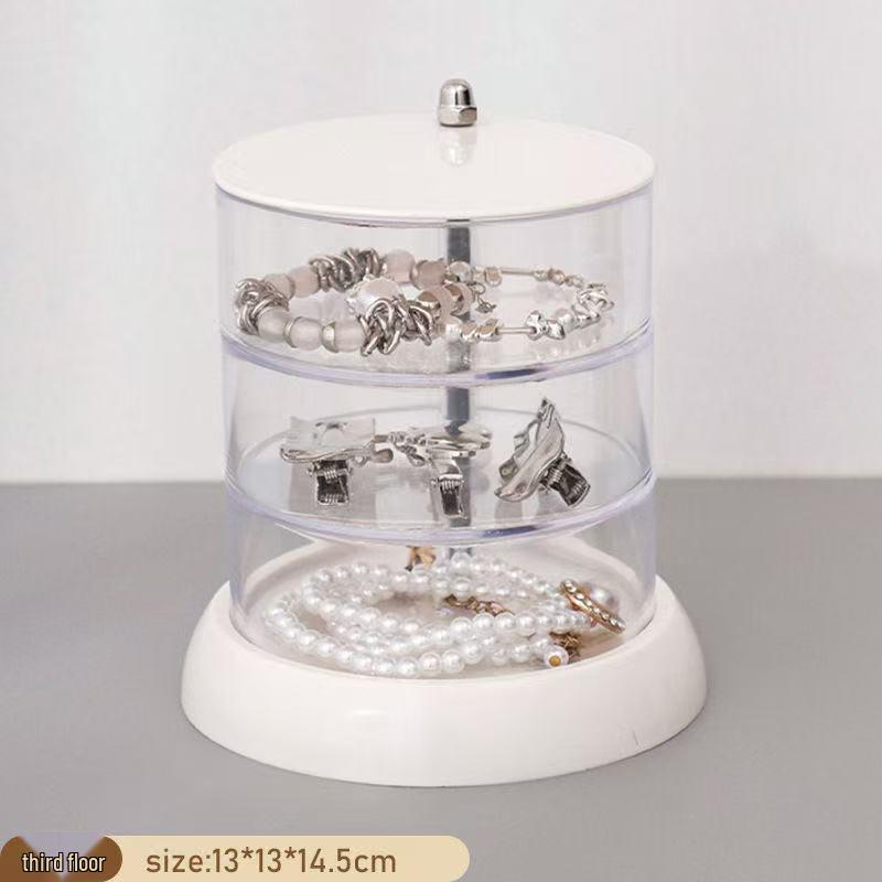 Прозрачный многослойный вращающийся органайзер для украшений для серег, заколок для волос и галстуков