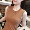 2026 Spring Women's Slim Fit Solid Color Knit Sleeveless Sweater Vest