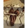 Sexy Brown Bikini 2026 Women Solid Red Halter Push Up Bra Tie Side Triangle Swimsuit Summer Bathing Suit Lace Up Micro Swimwear