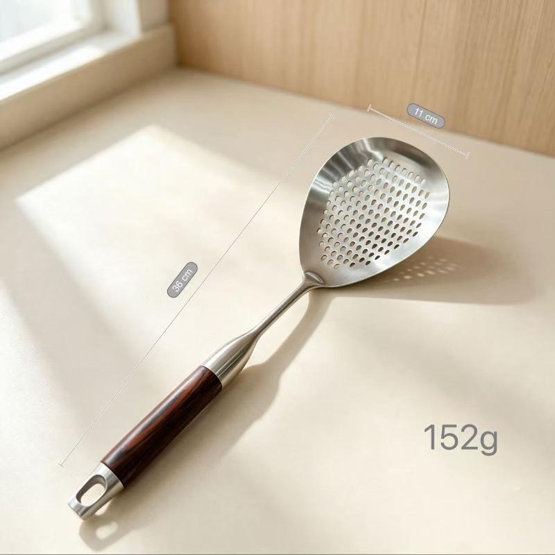 Stainless Steel Ladle Skimmer Heavy Duty Fine Mesh High Heat Resistant Food Strainer for Home Kitchen Hot Pot Cooking