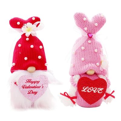 Valentinstag Wichtel Strickmütze Niedliche Gesichtlose Puppe Desktop-Ornament für Festival Feiertag Neujahrsparty Dekoration
