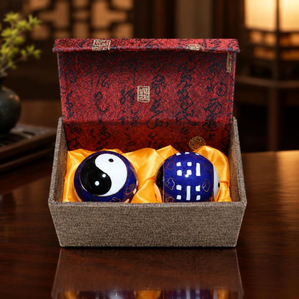 Spherical Esmaltado Hand Ball with Presentation Box Yin-Yang Exercise
