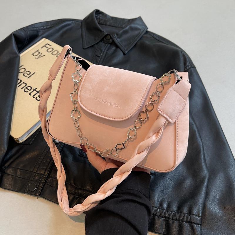 Chain gentle texture small bag women's spring new versatile ins shoulder armpit bag small square bag Korean version