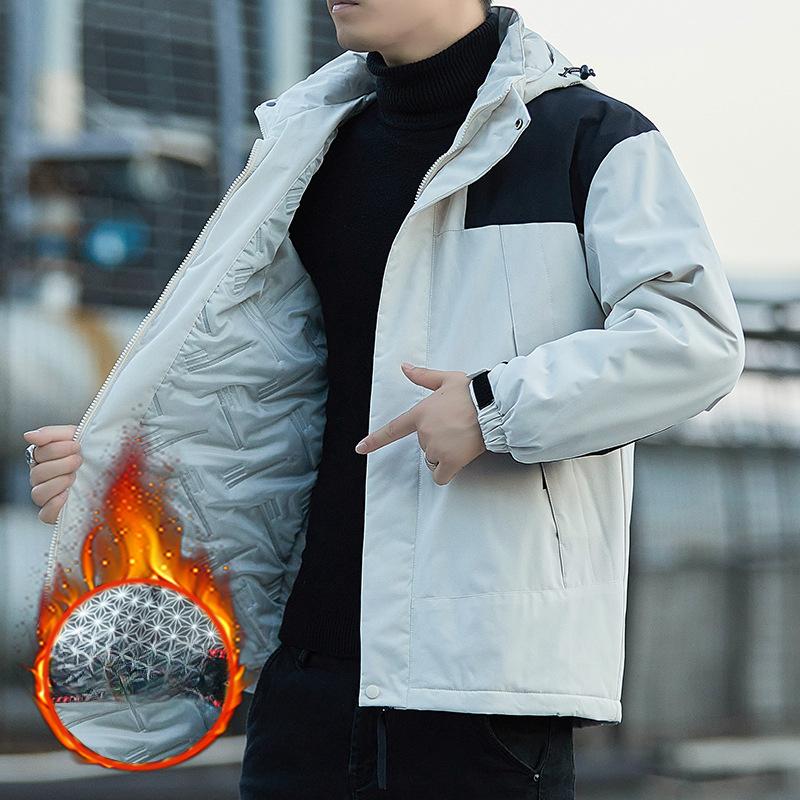 Winter Graphene Warm Cotton-padded Clothes Men's Thickened Down Cotton-padded Clothes Outdoor Windproof Cotton-padded Jackets Hooded Jackets