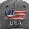 Vintage Usa Flag Embroidered Baseball Cap - Bold Lettering, Distressed Wash, Sun Protection - Trendy Dad Hat For Outdoor