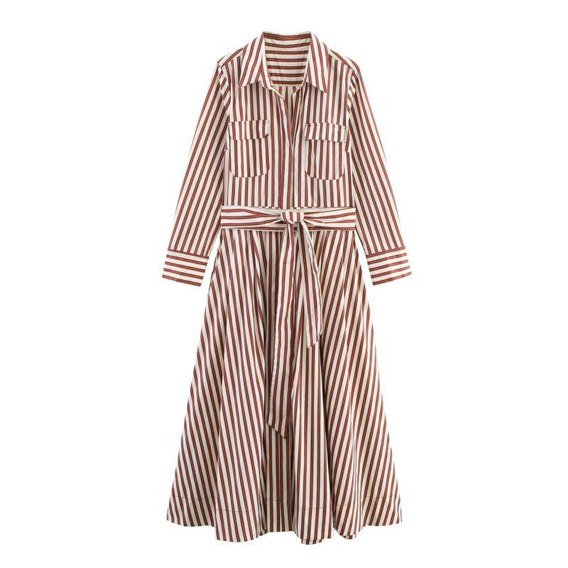 Araltay New Arrival Fashion Style Women's Clothing Fashion All-Match Minimalist Stripes Shirt Style Dress 8622048