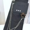 Fashionable Necktie Knotfree Tie with Chain Pendant Popular and Cool Shirt Tie for Adult and Teens Uniform Tie for Party