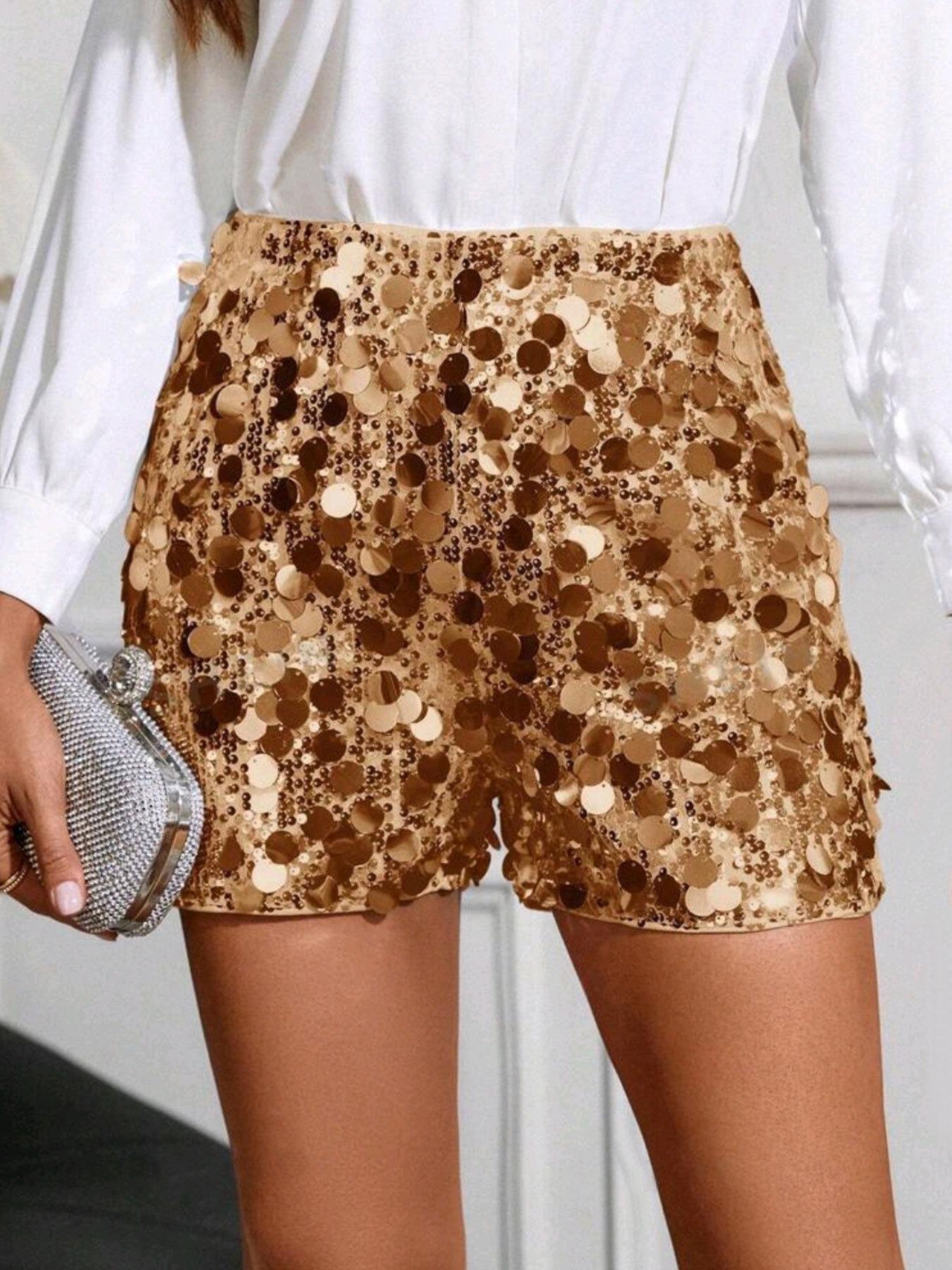 2026 Summer Women s Shiny Sequin Skort: Elegant, Loose European & American Style M