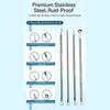 Professional Stainless Steel Blackhead Extractor Set Of 7 Pieces For Deep Pore Cleaning And Skin Cares