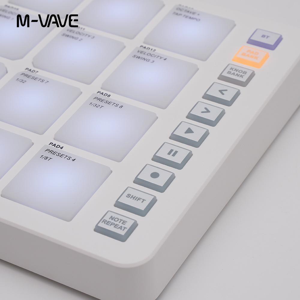 M-VAVE SMC 16-Key Mini Bluetooth MIDI Drum Pad Controller