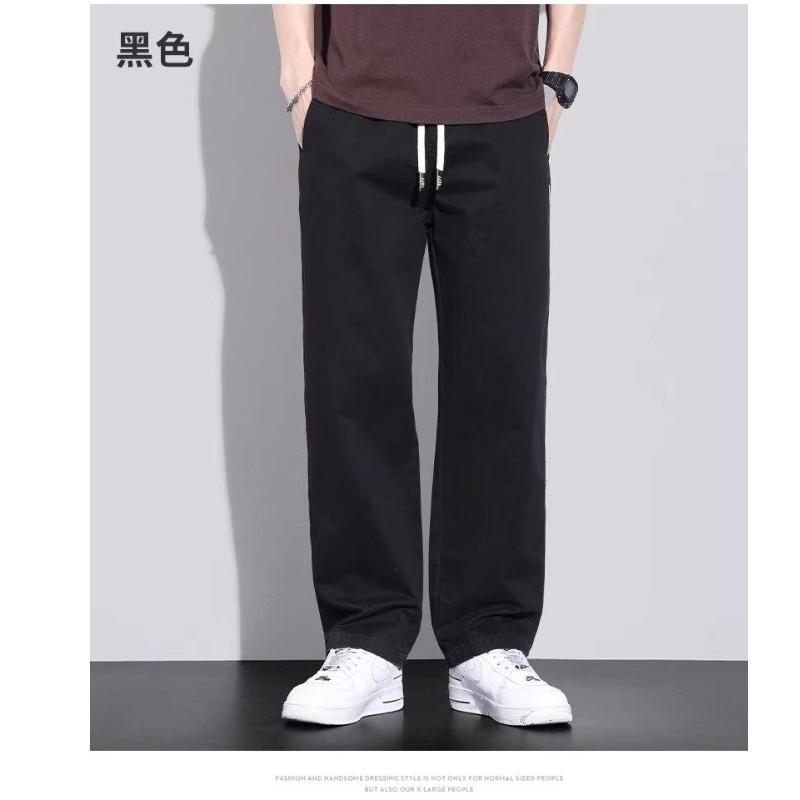 Casual Pants Men s Spring and Autumn New Straight Loose Pants Men s Summer Wide-leg Tooling Trousers M чёрный