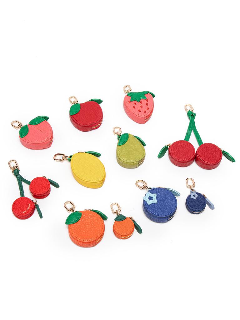 Creative Fruit-Shaped PU Leather Keychain: Cute Lemon Bag Charm for Girls, Exquisite Mini Gift