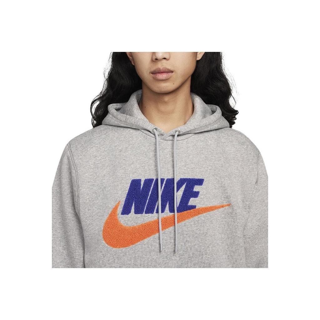 Nike Alphabet Logo Print Loose Long Sleeve Hoodie Men Tops Grey FN3105-063