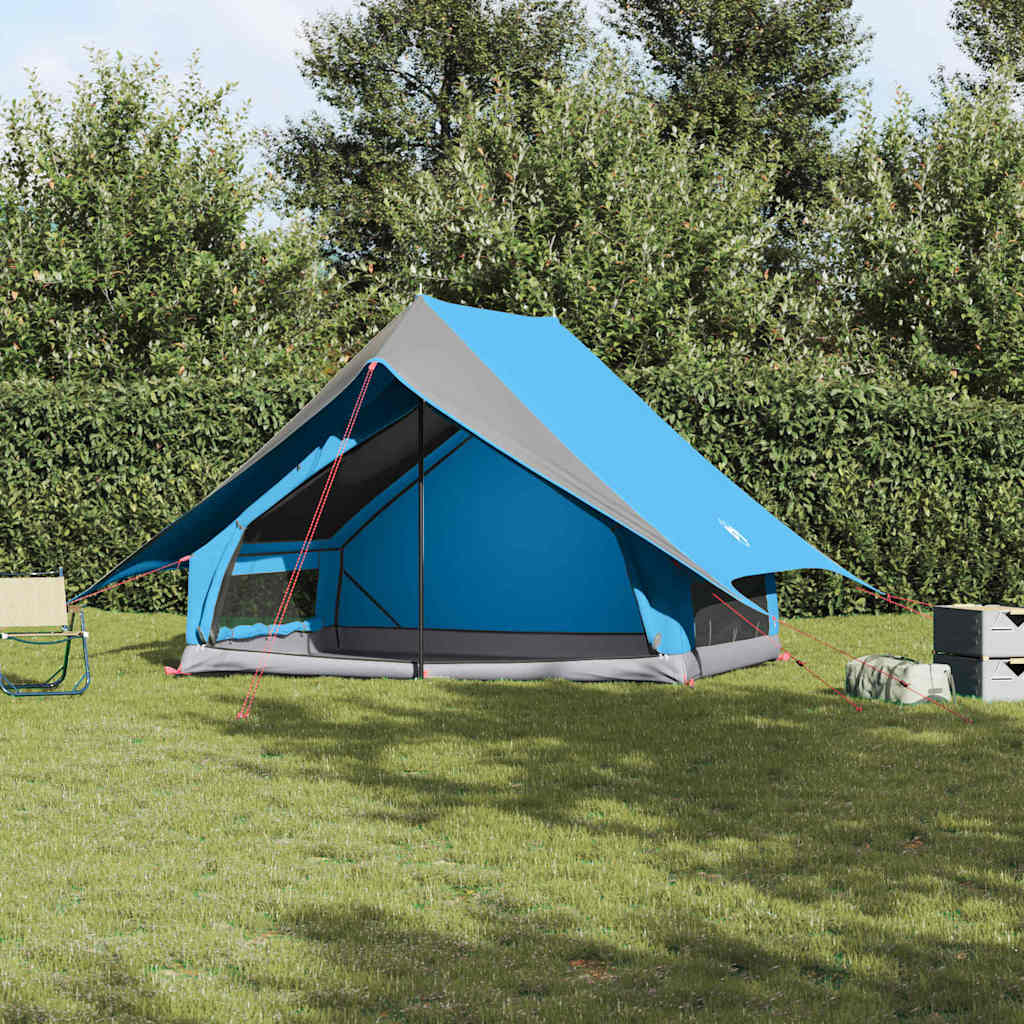 vidaXL Familienzelt mit Dach Blau und Grau 256 x 256 x 185 cm blau