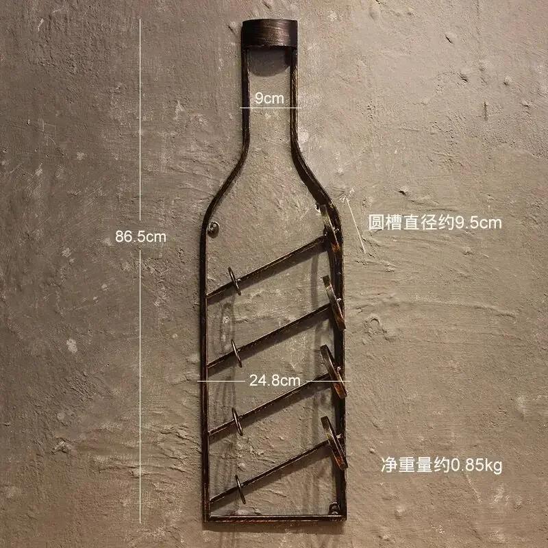 Vintage Wine Rack Wall Hanging Home Restaurant Bar Pendant Loft Creative Bar Decoration Wine Bottle Holder