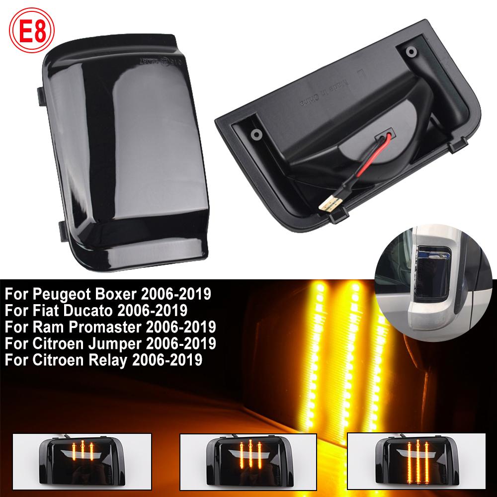 2pcs for Peugeot Boxer Citroen Jumper RELAY RAM PROMASTER Fiat Ducato Dynamic Turn Signal LED Blinker Side Mirror Light