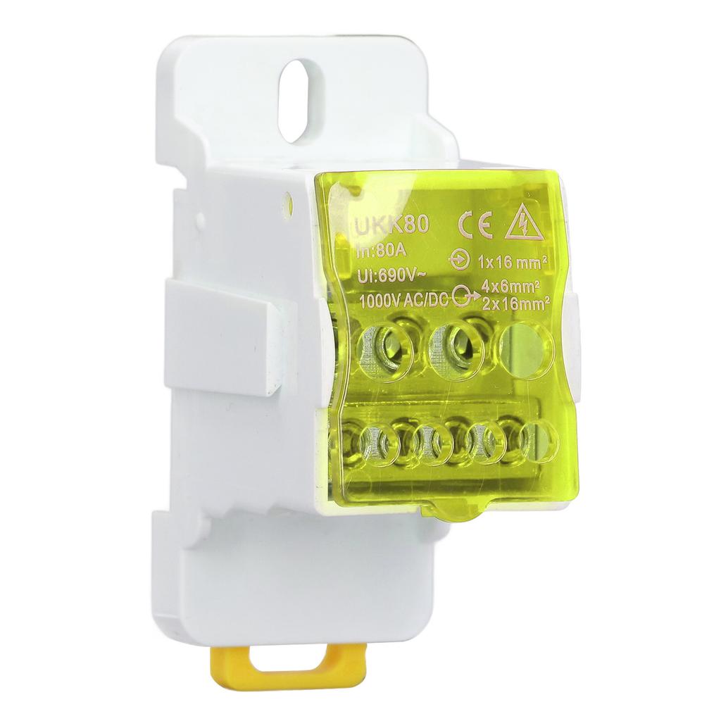 690V 80A DIN Rail Terminal Block Distribution Box Spliceable Brass Conductor Terminal Junction Box