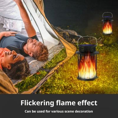 Garden Solar Lantern with Flickering Flame Effect Automatic On/Off IP65 Waterproof Easy Installation Solar Hanging Light Indoor Outdoor Decor