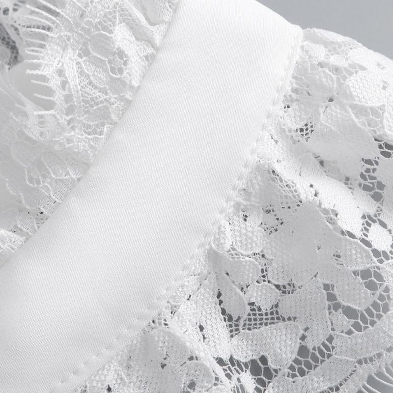 Women Faux Collar Eyelash Flower Lace Detachable Blouse Collar Necklace with False Sleeves Cuffs Set Clothing Accessory