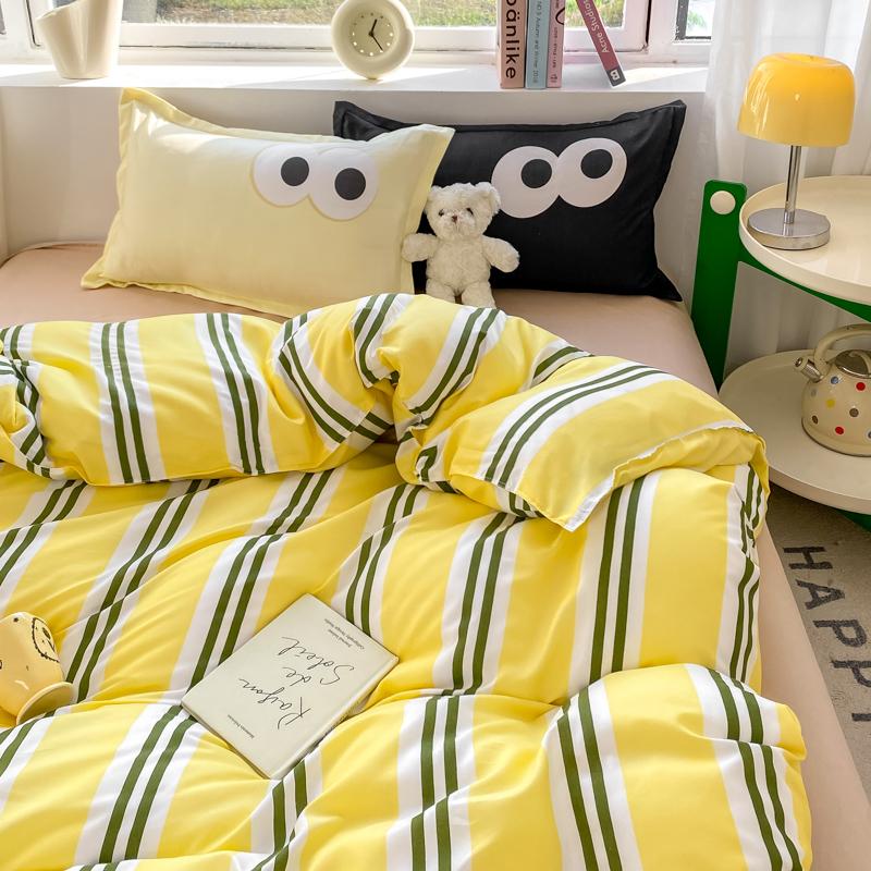 Nordic Sling Bed 150 Bedding Sets Stripes Duvet Cover Set Quilt Cover Bed Sheet Quilt Sets Queen Size INS Blogger Comforter Sets