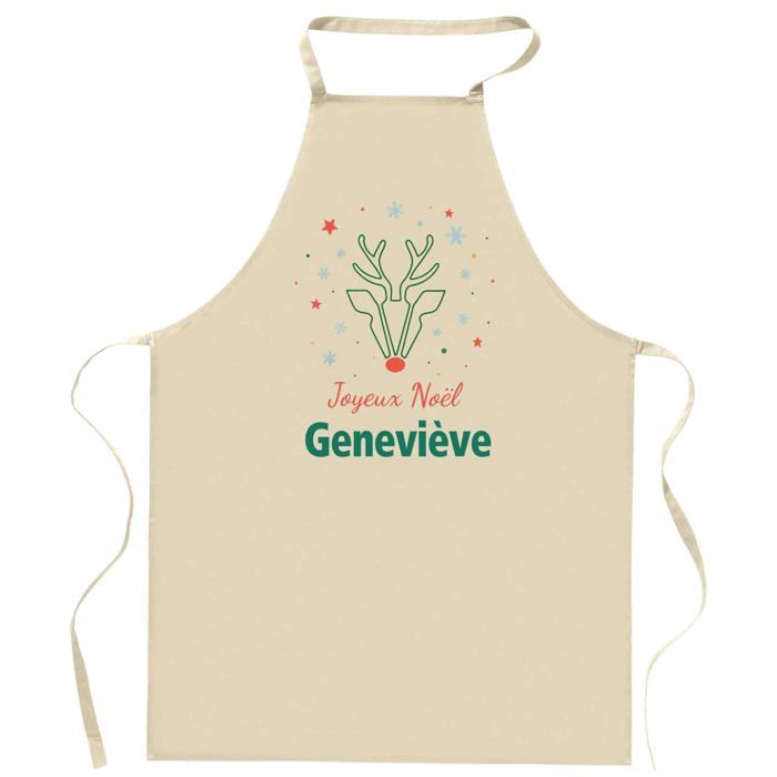 Tablier de cuisine - Joyeux Noël Geneviève Cerf - Impression made in France - Coton résistant - Polyvalent