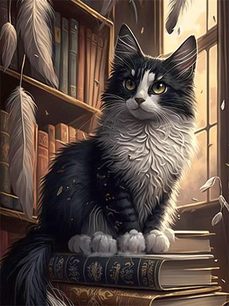 5D Diamond Painting Cat Full Round Mosaic Embroidery Animal Handmade Gift Home Decor