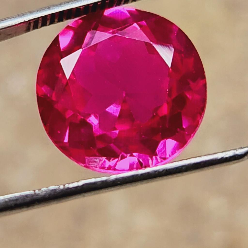 15 mm Natural Flawless Ceylon Padparadscha Sapphire Round Cut Gemstone