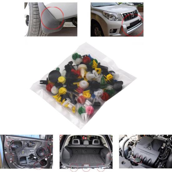 100 szt. Uniwersalne zapięcie samochodowe Zderzak samochodowy Panel z tworzywa sztucznego Klipy błotników drzwi Nit