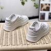 Platform White Shoes Women's 2025 Spring New Versatile Casual Sports Shoes Round Head Lace-up Heightening Board Shoes