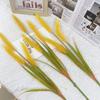 10pcs Simulated Plant Single Branch 3 Fork Wheat Ear Golden Rice Wheat Ear Pastoral Crop Home Decoration