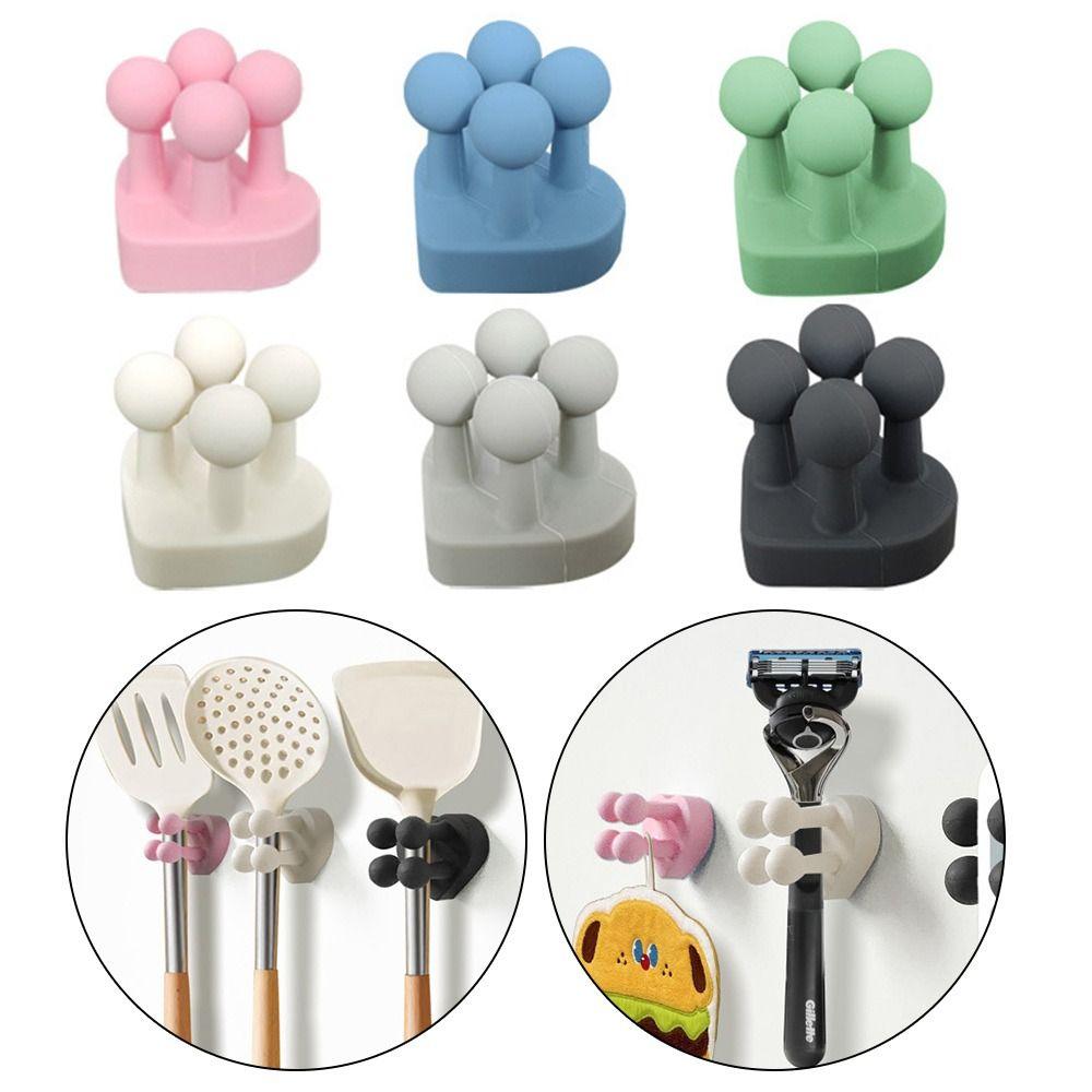 Silicone Wall Mounted Hook No Punch Razor Holder Creative Bathroom Organizer  Dorm