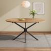 Dining Table, L120*W80*H75.5cm, Modern, Sturdy, Metal Legs, Oval, for 4-6 People, Modern Simple, Natural