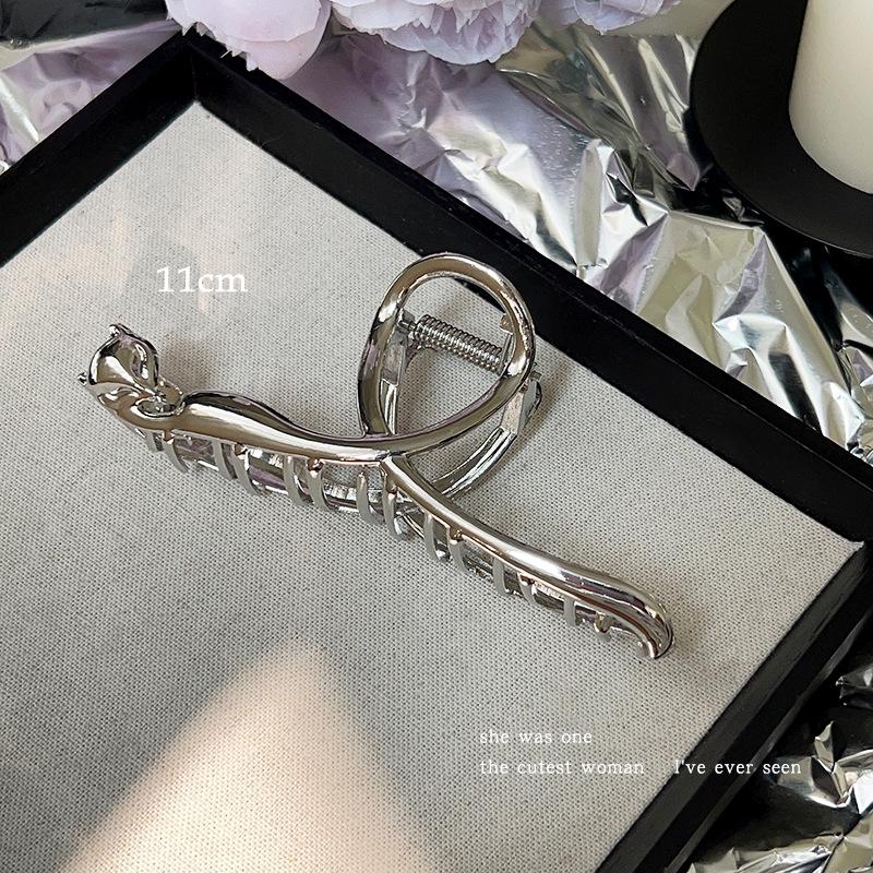 2024 Silver Shark Clip for Women - Large Metal Grip Hair Accessory