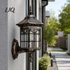Solar Outdoor Wall Light Vintage Light, Motion Sensor Sconce with Glass Courtyard Lighting Shade, Waterproof Garden Lantern for Patio Porch