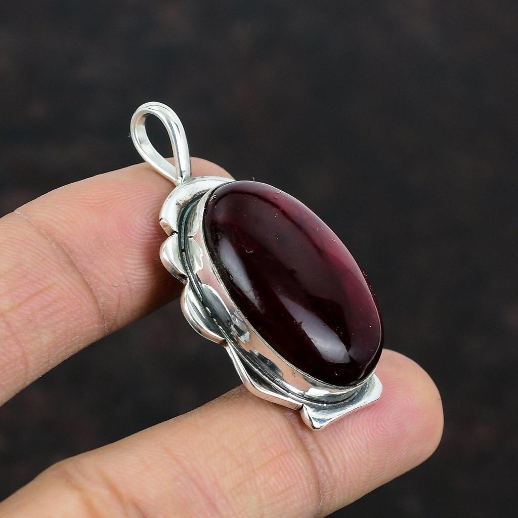 Red Fire Labradorite Gemstone Pendant Dainty Pendant 925 Sterling Silver Pendant Handmade Jewelry Anniversary Gift For Him Stylish Pendant