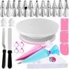 88-Piece Cake Decorating Kit With Turntable Piping Tips Icing Smoother TPU Bags Home Bakery Pastry