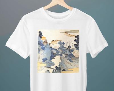 View of Mount Fuji Kuniyoshi Utagawa View of Hakone Unisex T-Shirt Art Shirt Japanese Art Gift for Her Gift for Him Art Lover Gift
