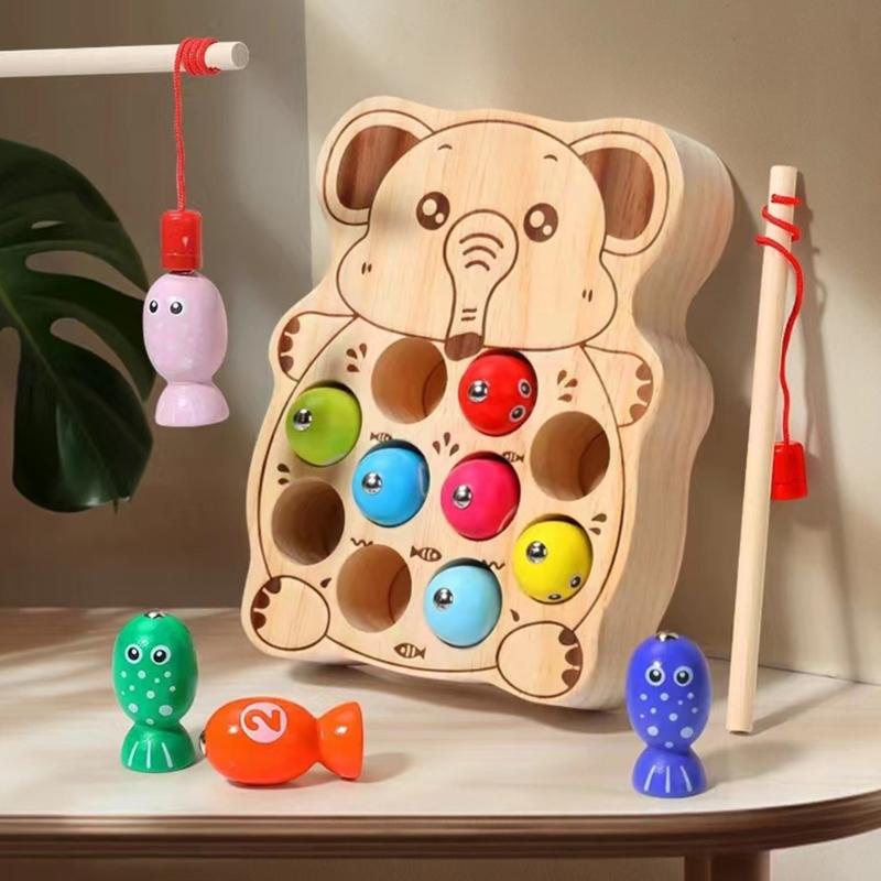 Magnetisches Angelspielzeug für Kinder Holz-Puzzle-Brettspielspielzeug Lernspielzeug Eltern-Kind-Handgeschicklichkeits-Aktivitätsspielzeug