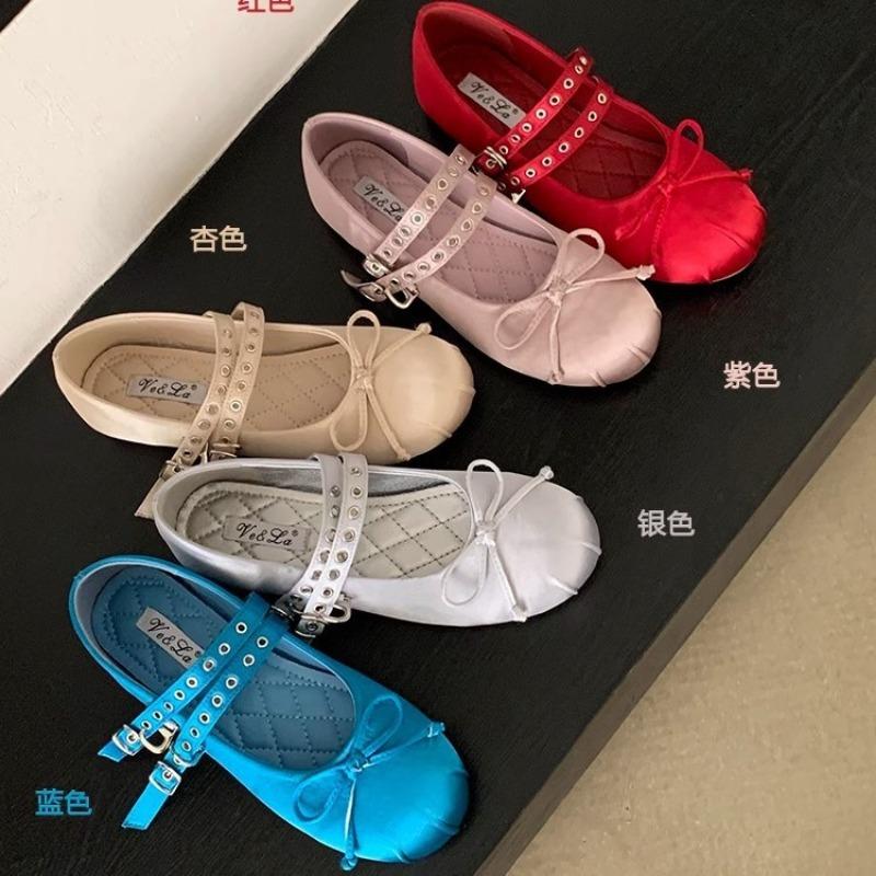 Shoes Bow Mary Jane Shoes Women's Shoes Early Spring with Skirt Single Shoes Lei Dance Flats